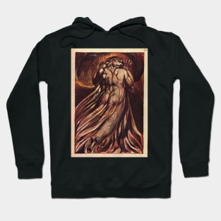 a white haired man in a long pale robe who flees from us with his hands raised 1794 - William Blake Hoodie